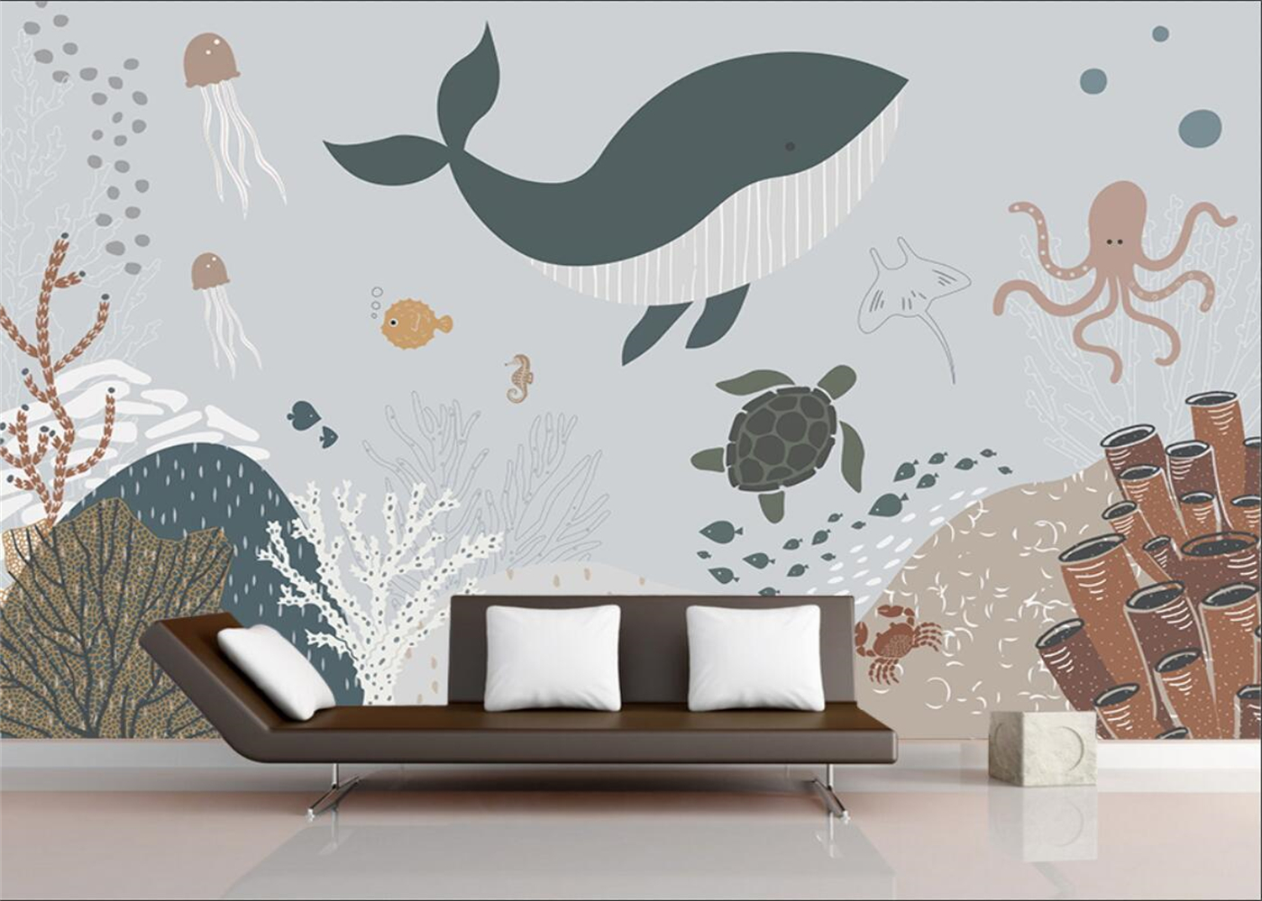 Planted Aquarium Wallpaper - Customized wallpaper cartoon children's ocean world