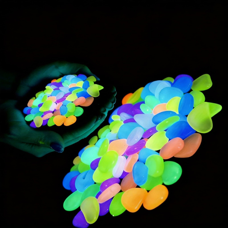 Aquarium Planted - Glowing pebbles100-500pcsLuminous resin stones for landscape