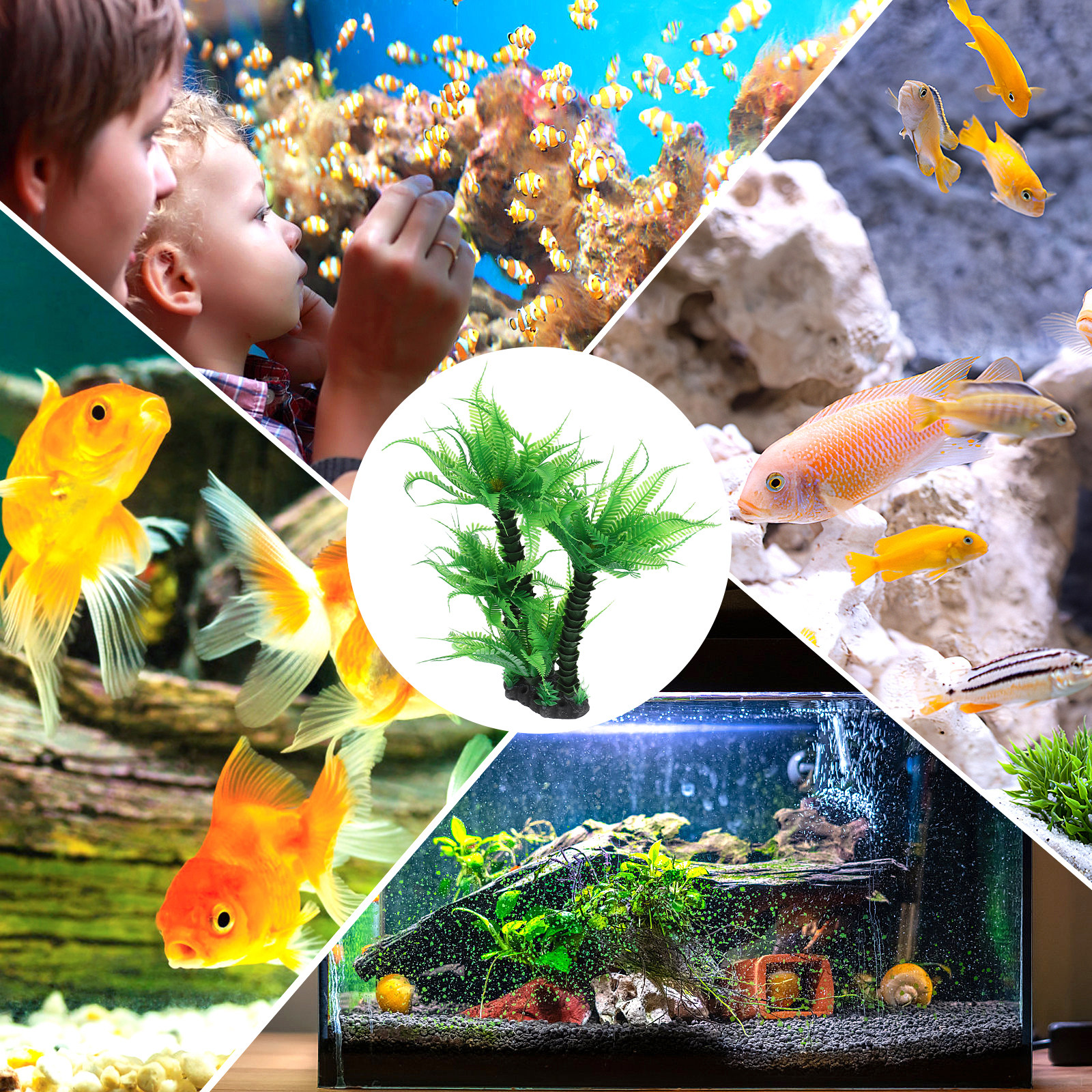 Planted Aquarium For Goldfish - Artificial Aquarium Plants Fish Tank Decorations