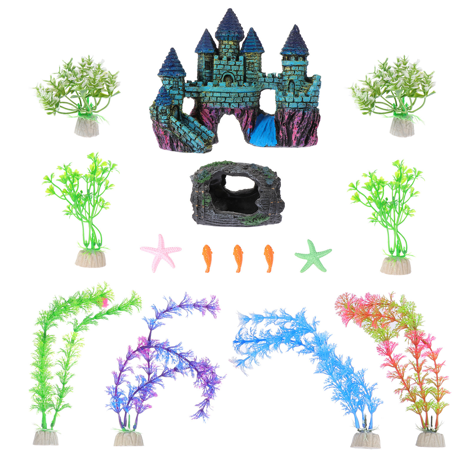 15Pcs Aquarium Decoration Set  – Planted Aquarium For Goldfish Bewertung und Preis